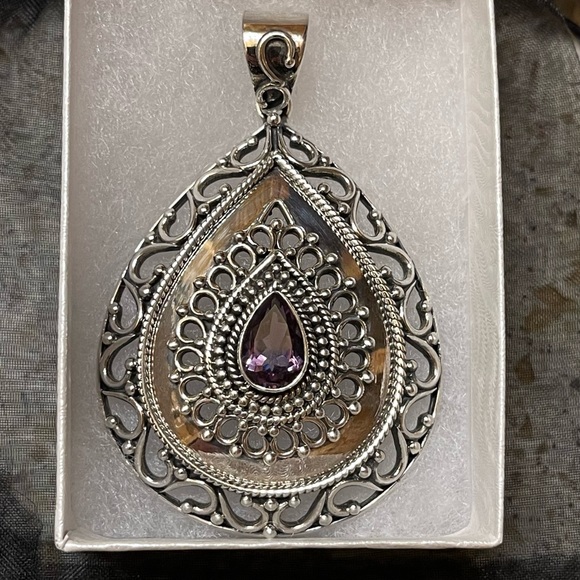 Doug Paulus Jewelry - Doug Paulus India 925 Sterling Silver & Purple Amethyst Pendant (Large)
